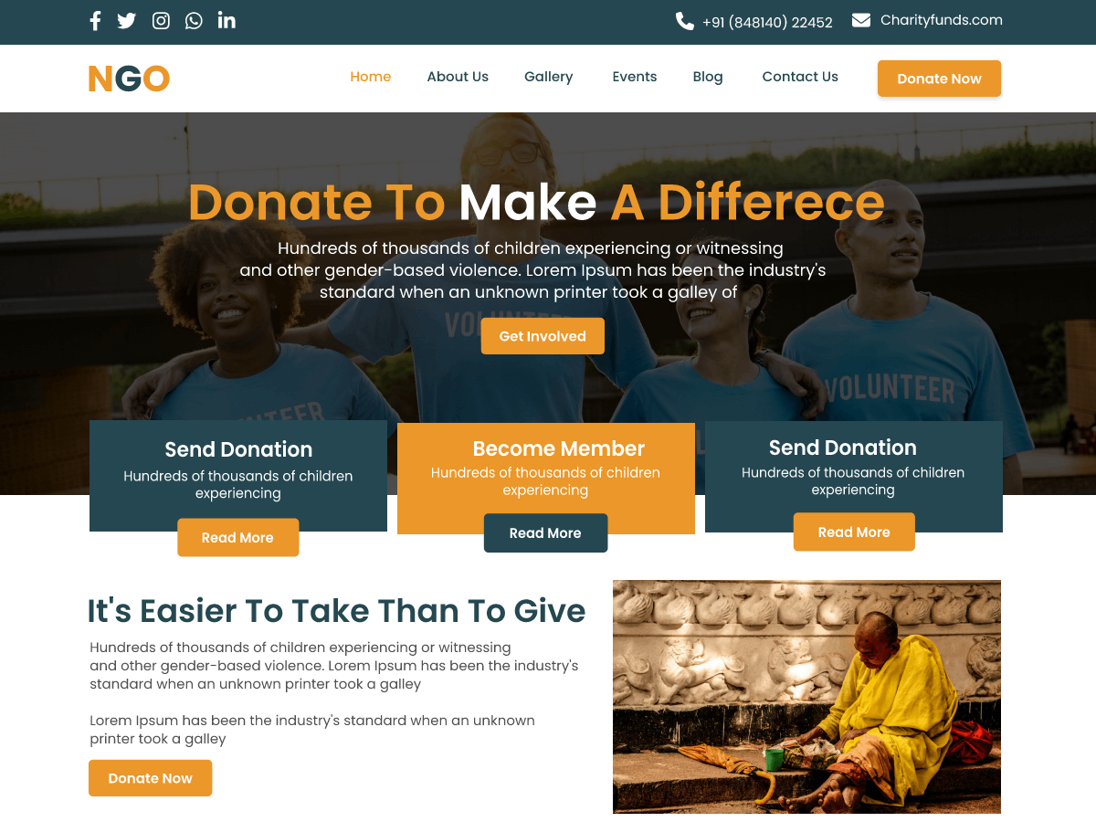 NGO Non Profit theme screenshot