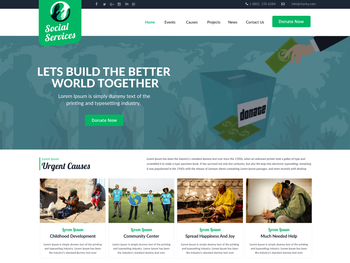 NGO Social Services theme screenshot