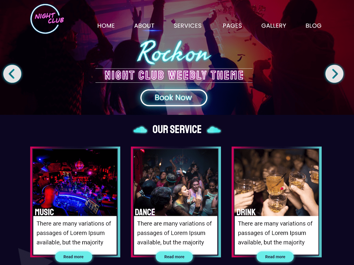 Night Club theme screenshot