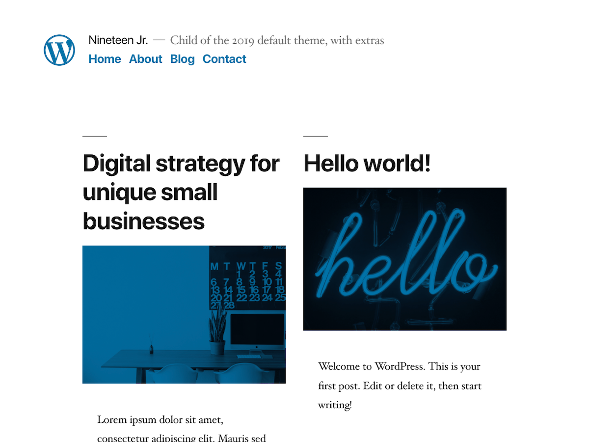 Nineteen Jr. theme screenshot