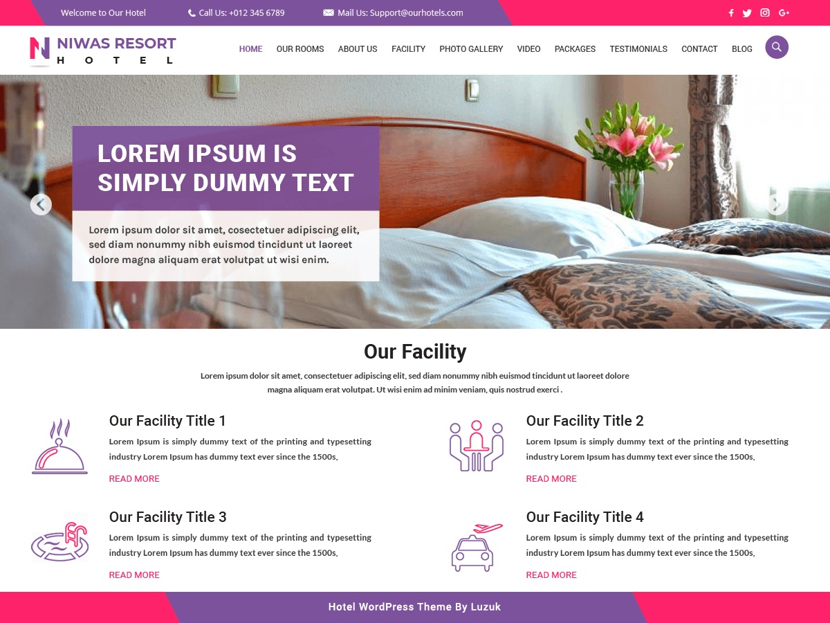 Niwas Resort Hotel theme screenshot