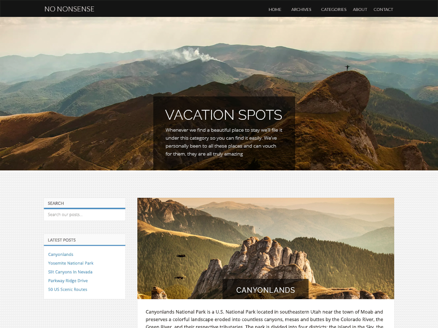 No Nonsense theme screenshot