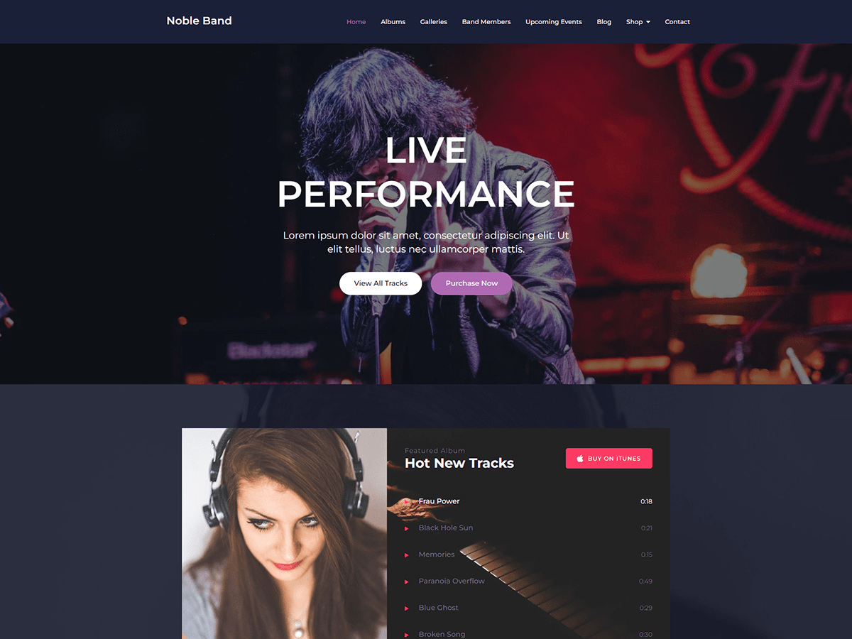 Noble Band theme screenshot