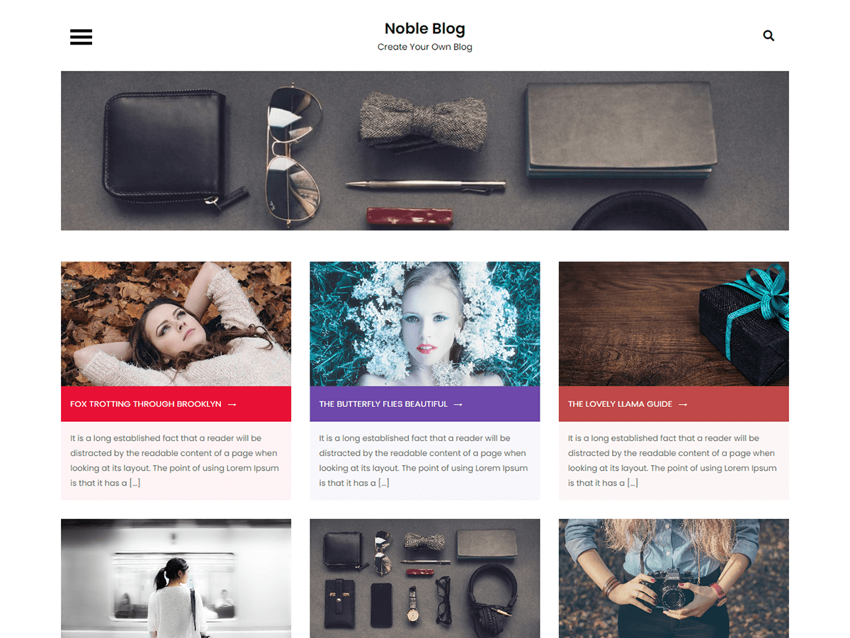 Noble Blog theme screenshot