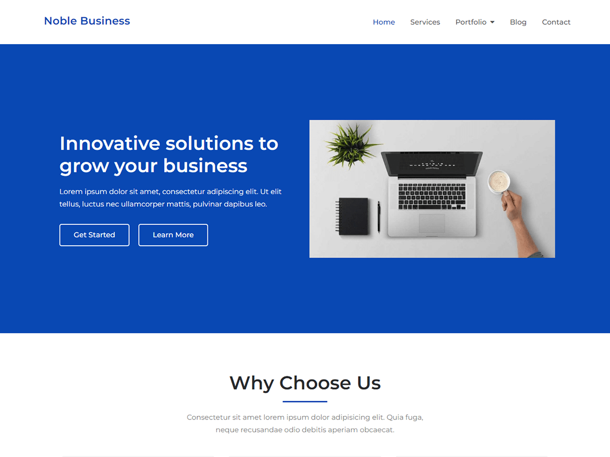 Noble Business theme screenshot