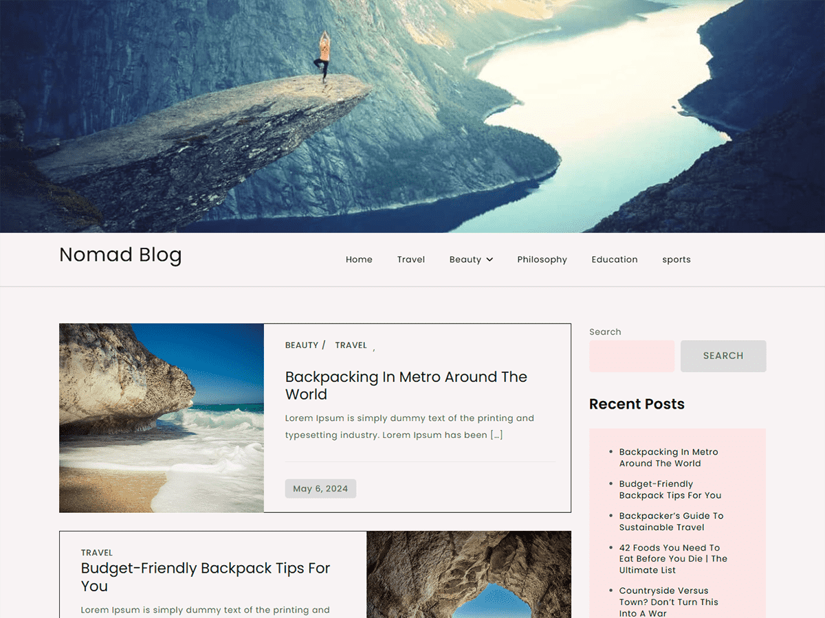 Nomad Blog theme screenshot
