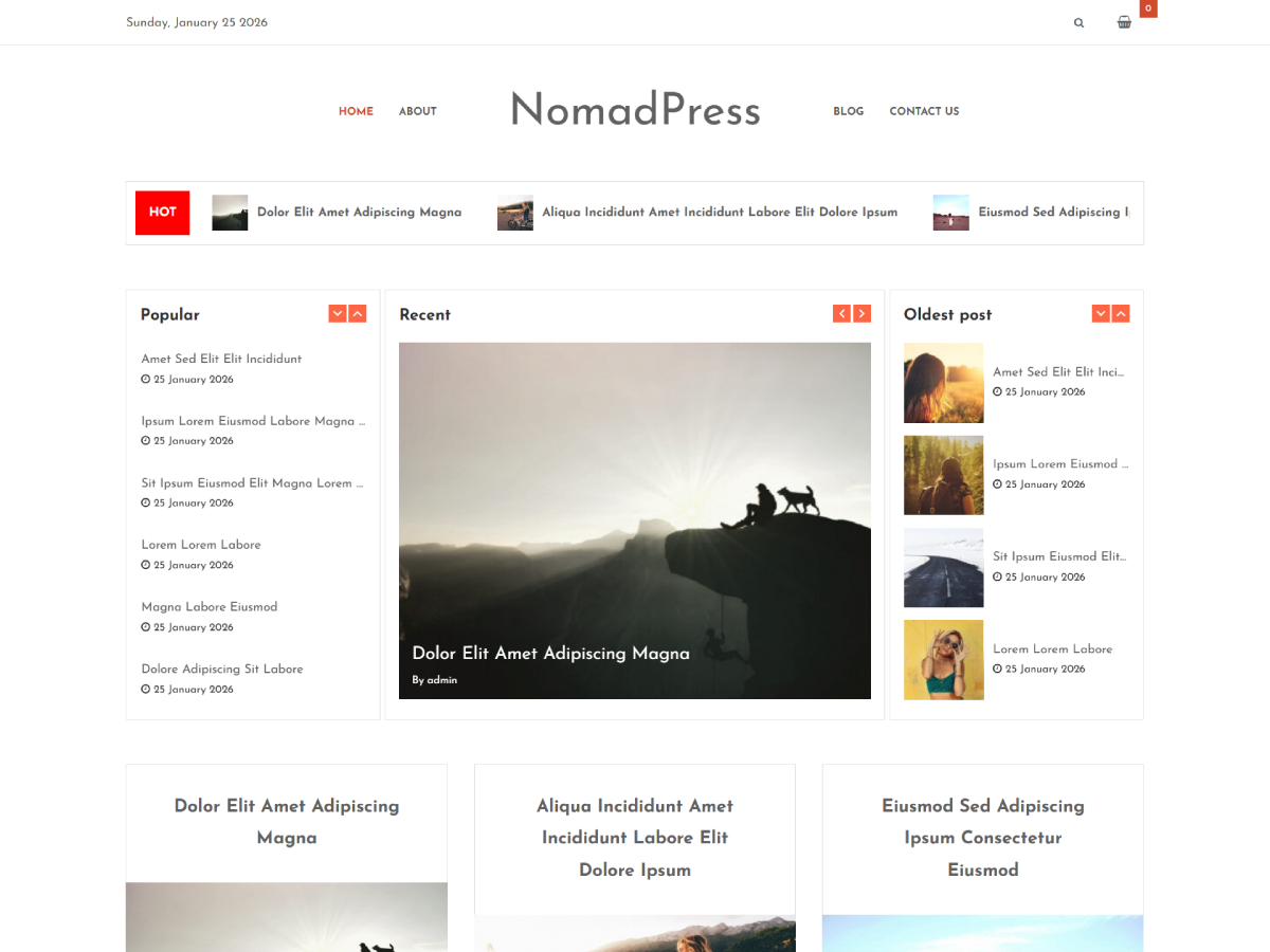 Nomad Press theme screenshot