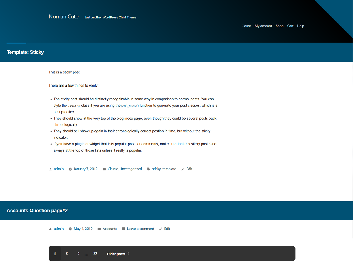 Noman Cute theme screenshot