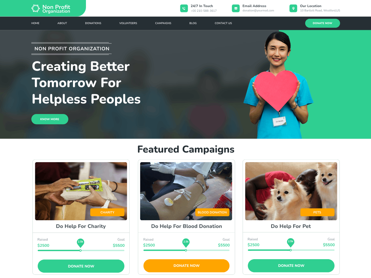 Nonprofit Organization theme screenshot