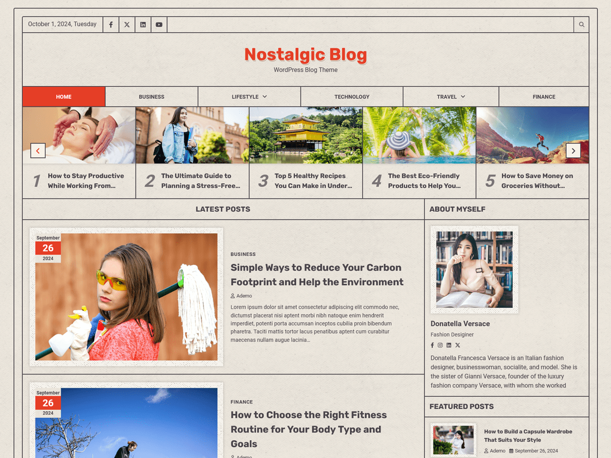 Nostalgic Blog theme screenshot