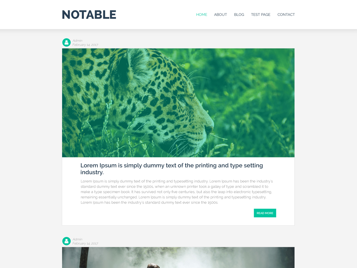 Notable theme screenshot