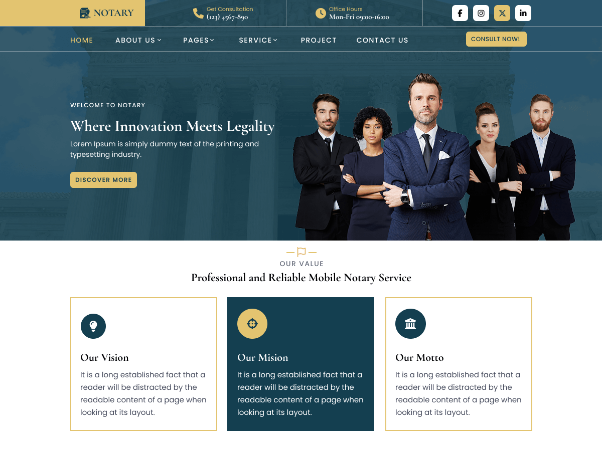 Notary Services theme screenshot