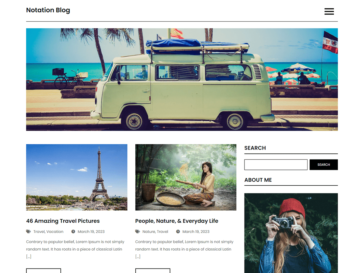Notation Blog theme screenshot