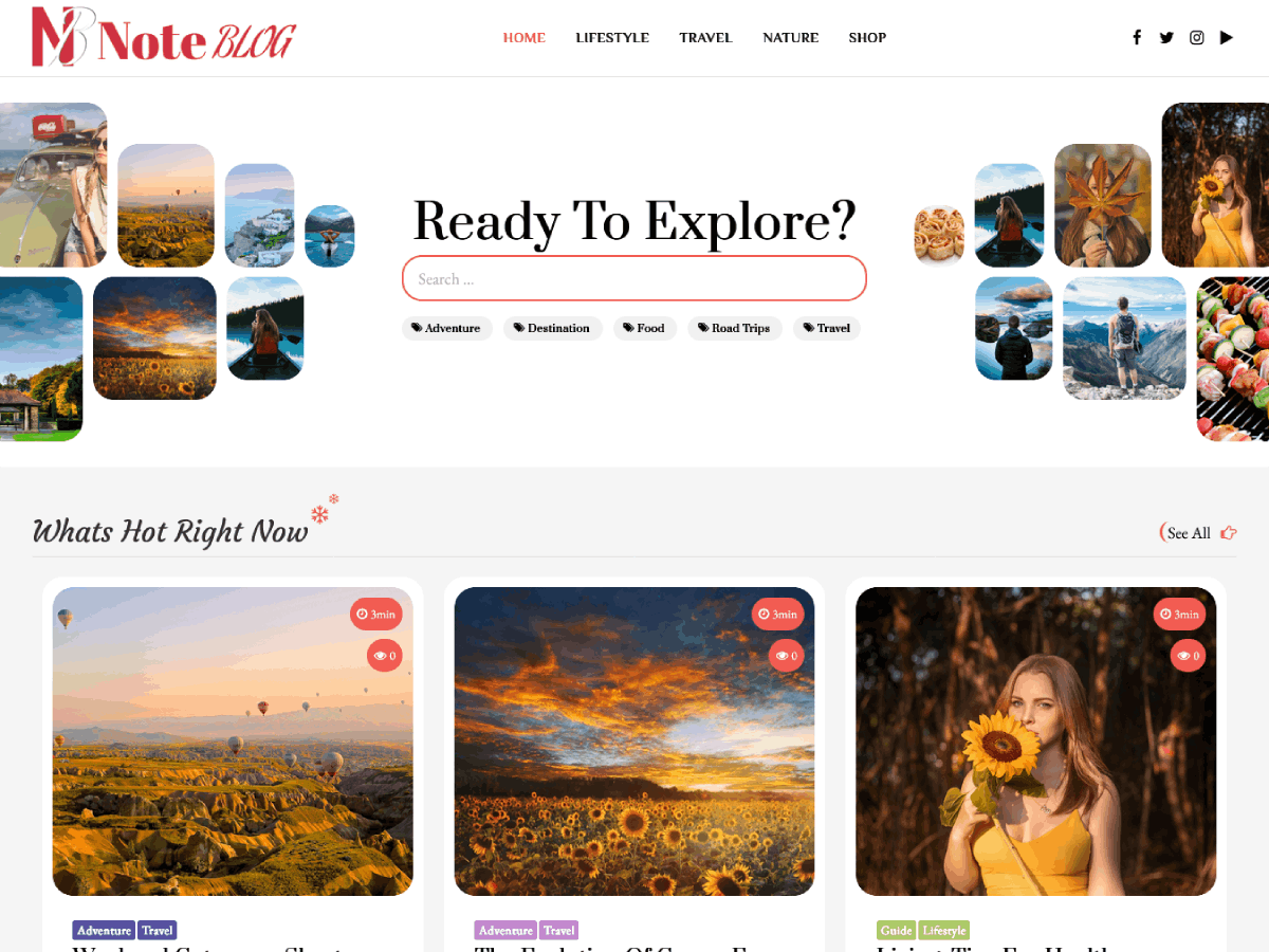 Note Blog theme screenshot