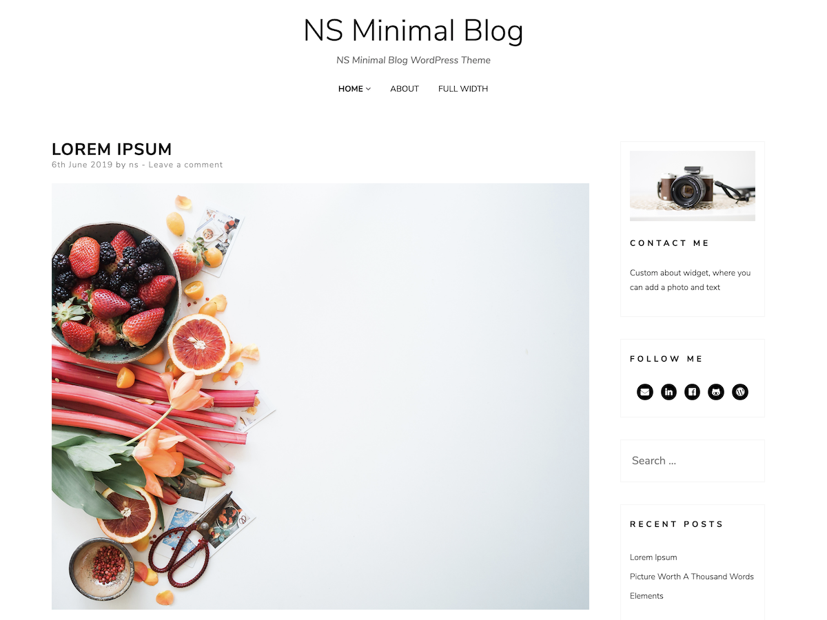 NS Minimal theme screenshot