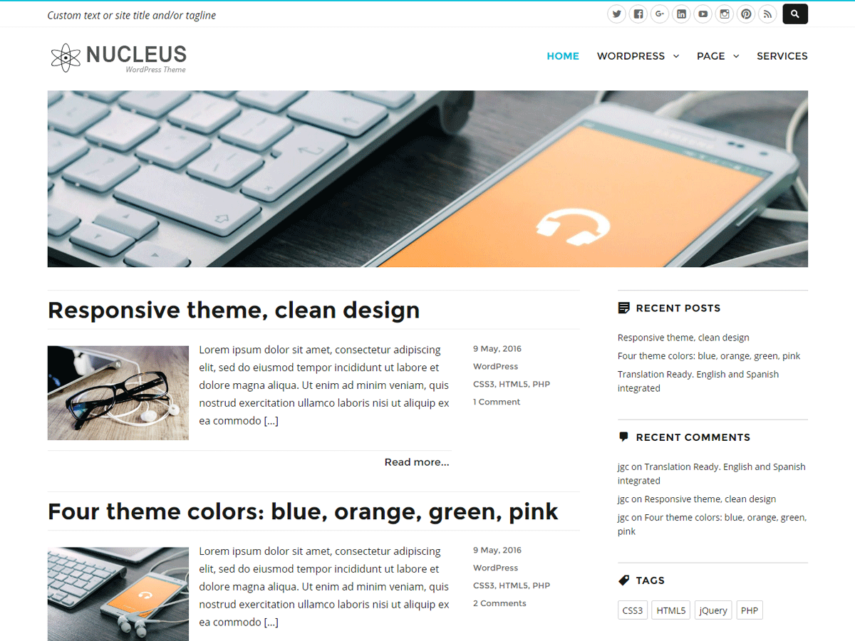 Nucleus theme screenshot