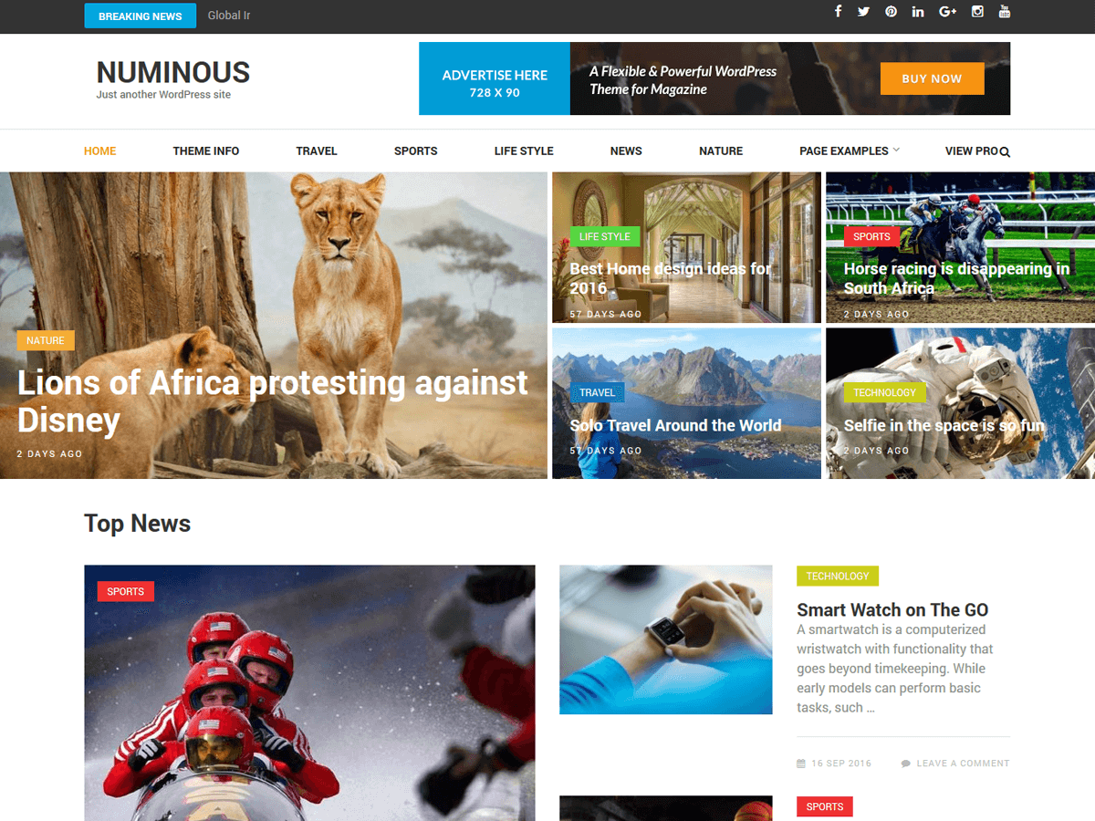 Numinous theme screenshot