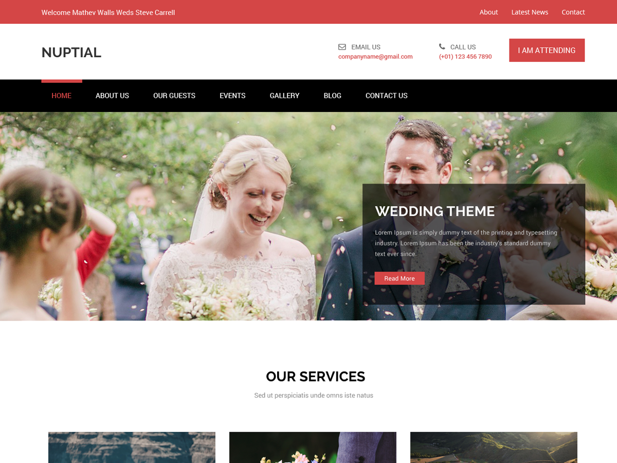 Nuptial theme screenshot