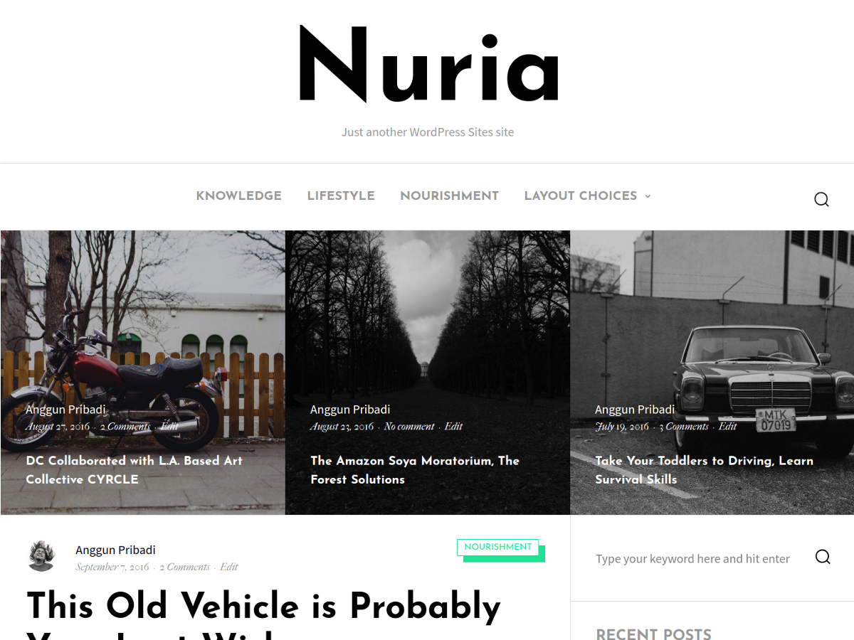 Nuria theme screenshot