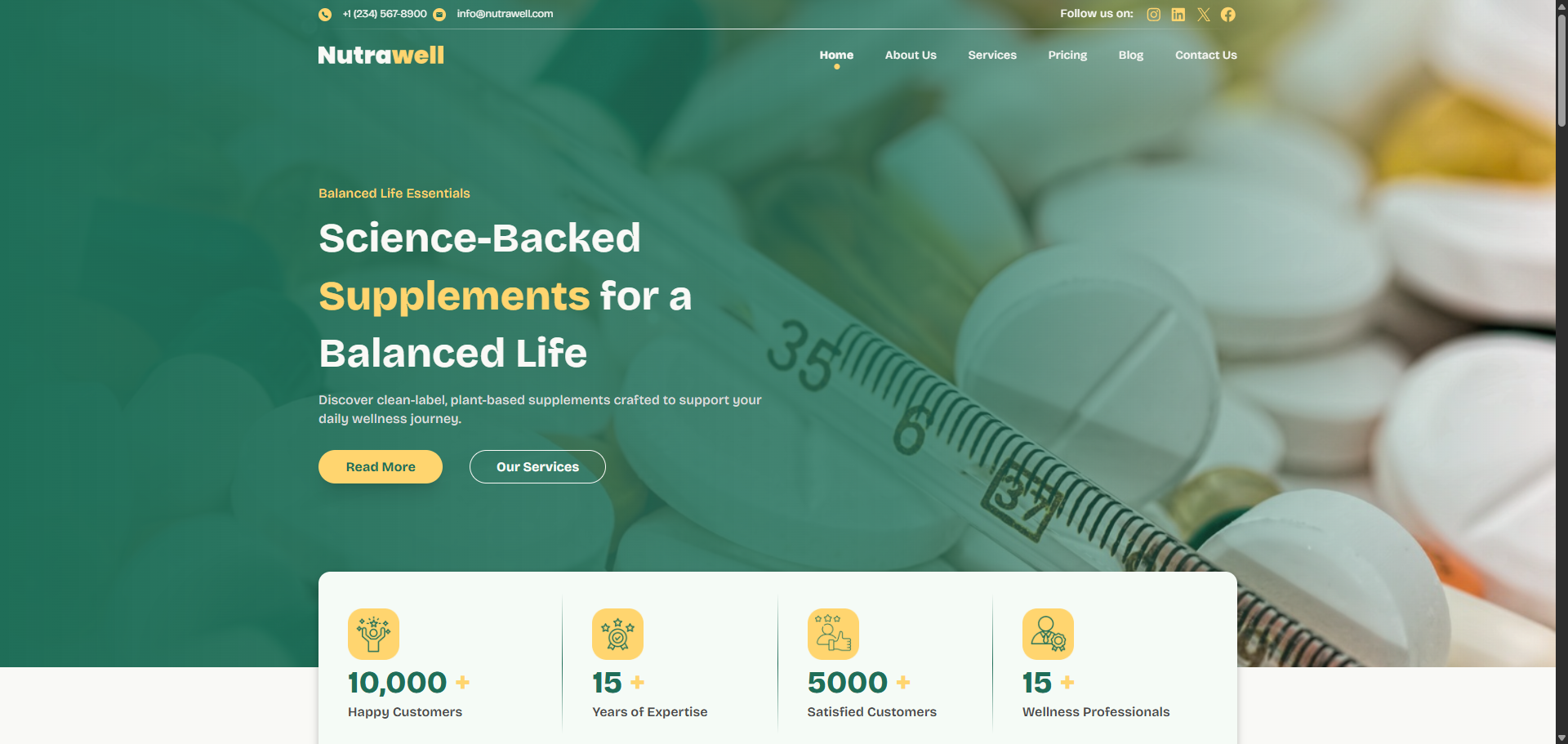 Nutrawell theme screenshot