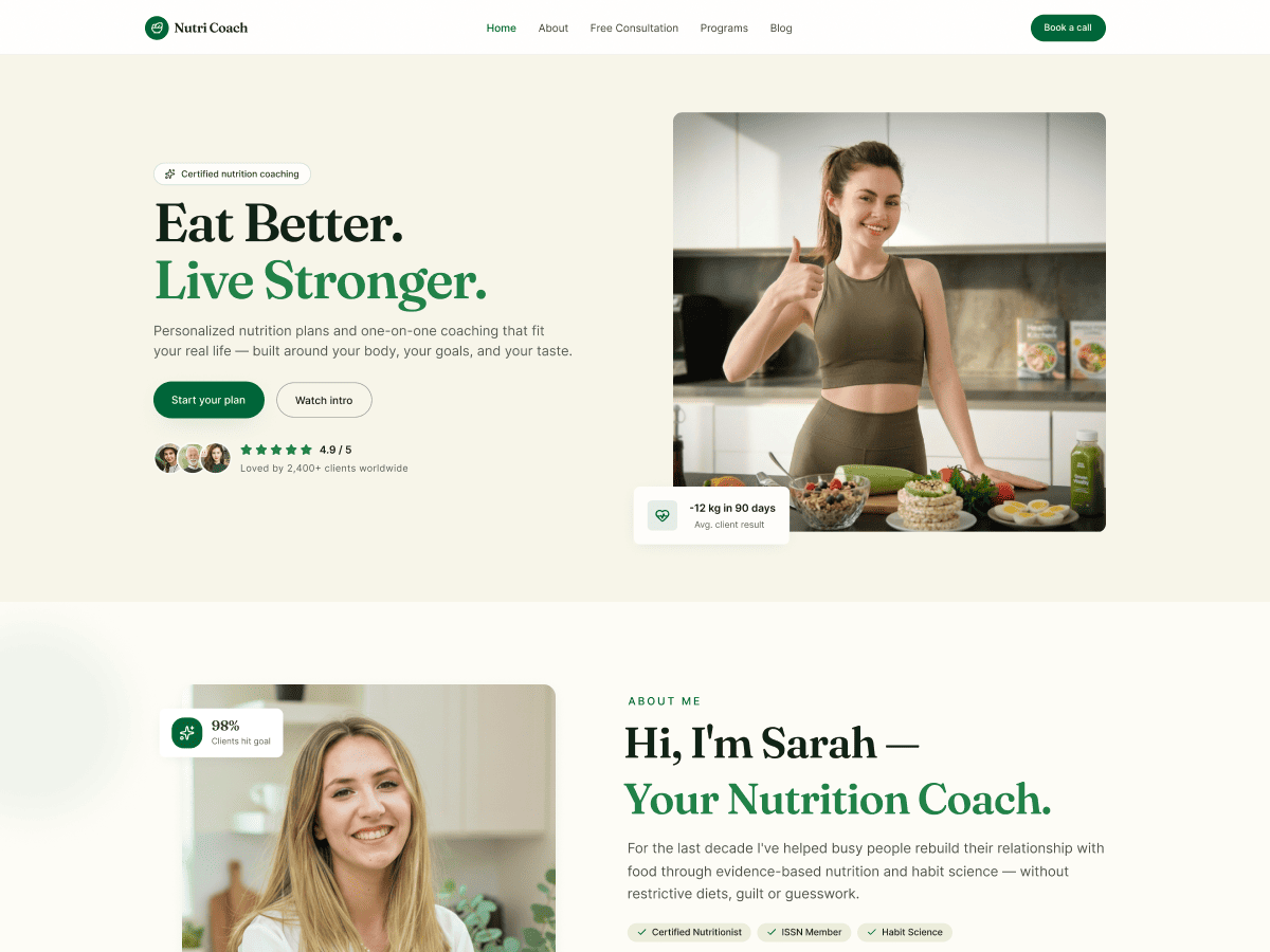 Nutri Coach theme screenshot