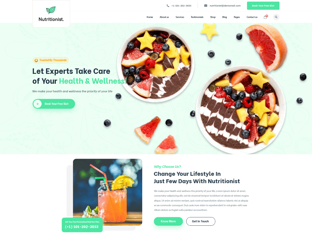 Nutrition Diet theme screenshot