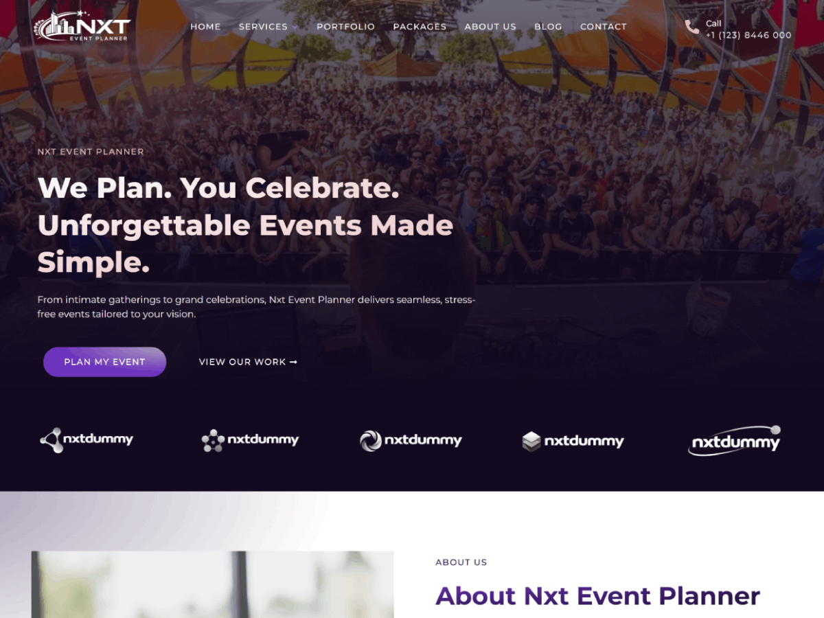 NXT Event Planner theme screenshot