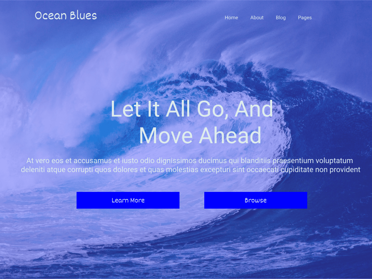 Ocean Blues theme screenshot