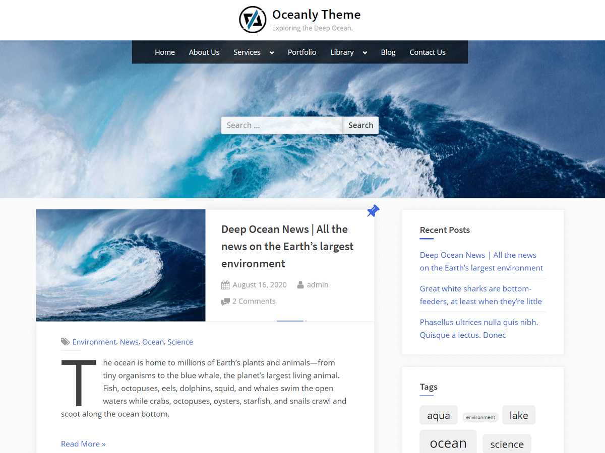 Oceanly theme screenshot