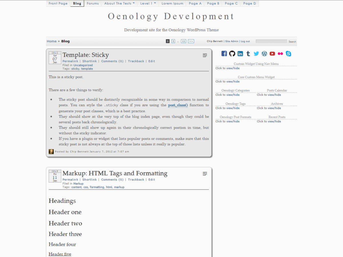 Oenology theme screenshot