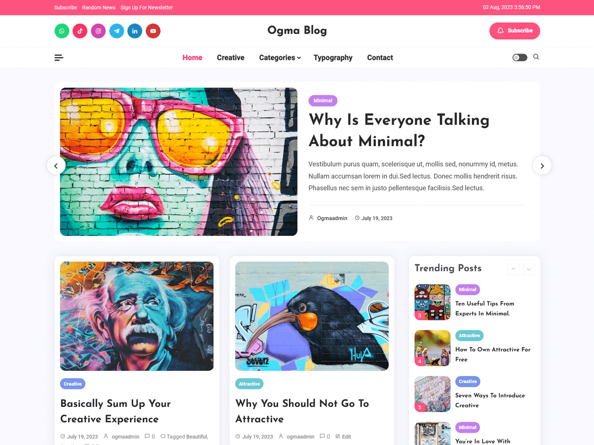 Ogma Blog theme screenshot
