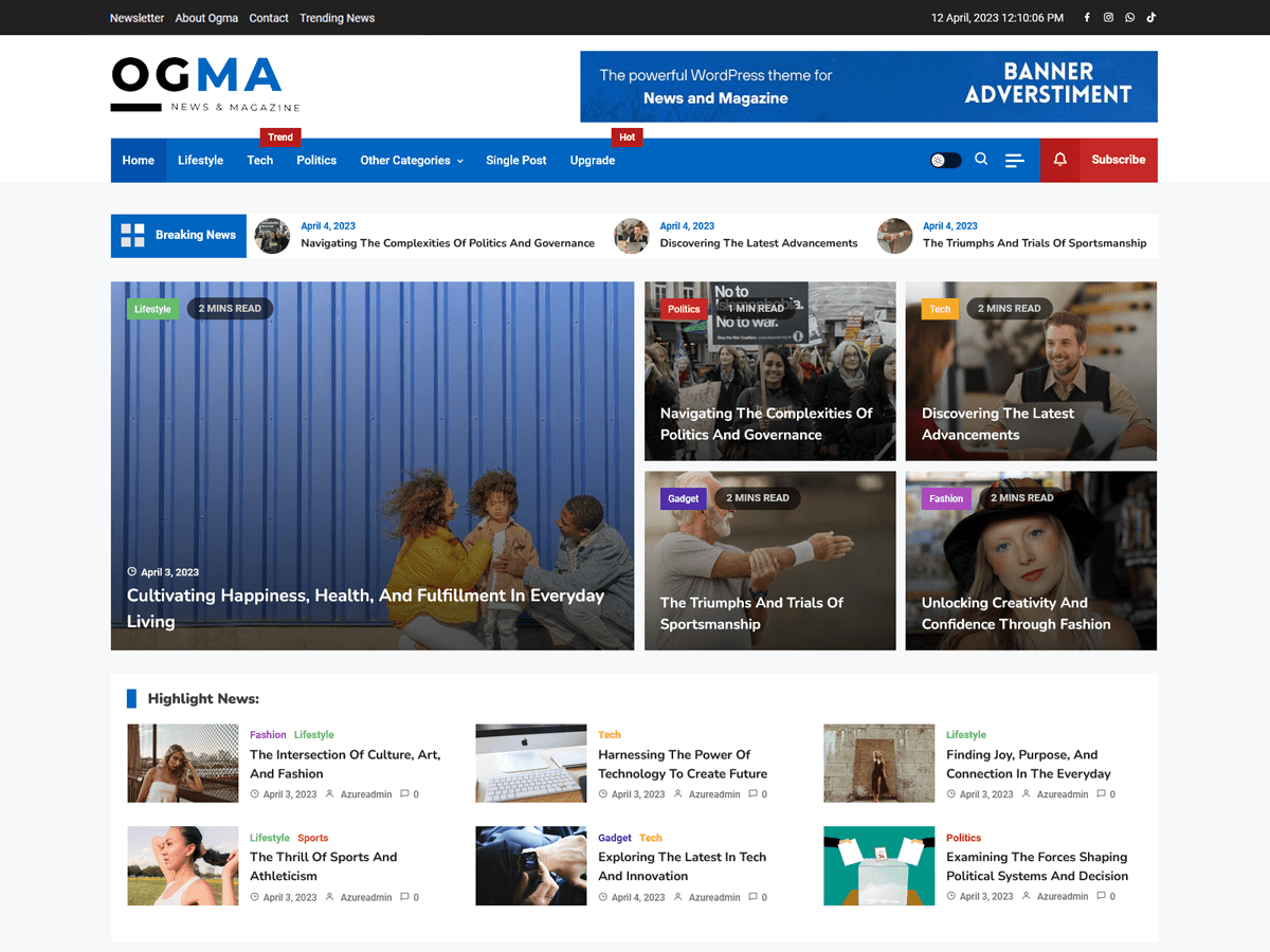 Ogma theme screenshot