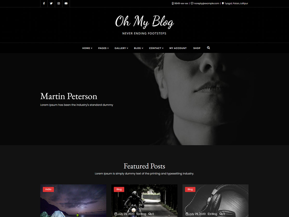 Oh My Blog theme screenshot