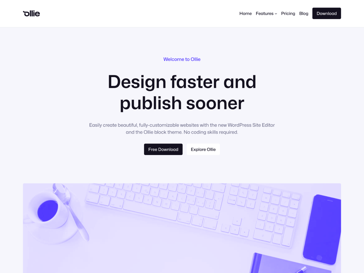 Ollie theme screenshot