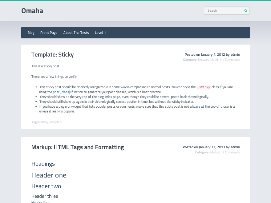 Omaha theme screenshot