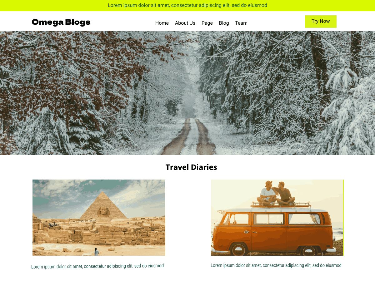 Omega Blogs theme screenshot