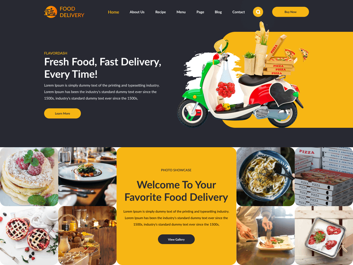 Omega Food Delivery theme screenshot
