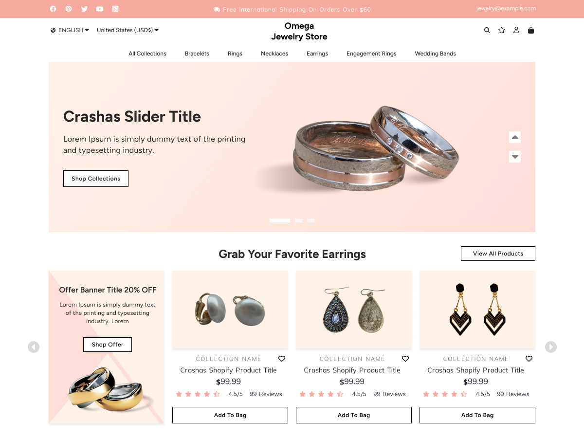 Omega Jewelry Store theme screenshot