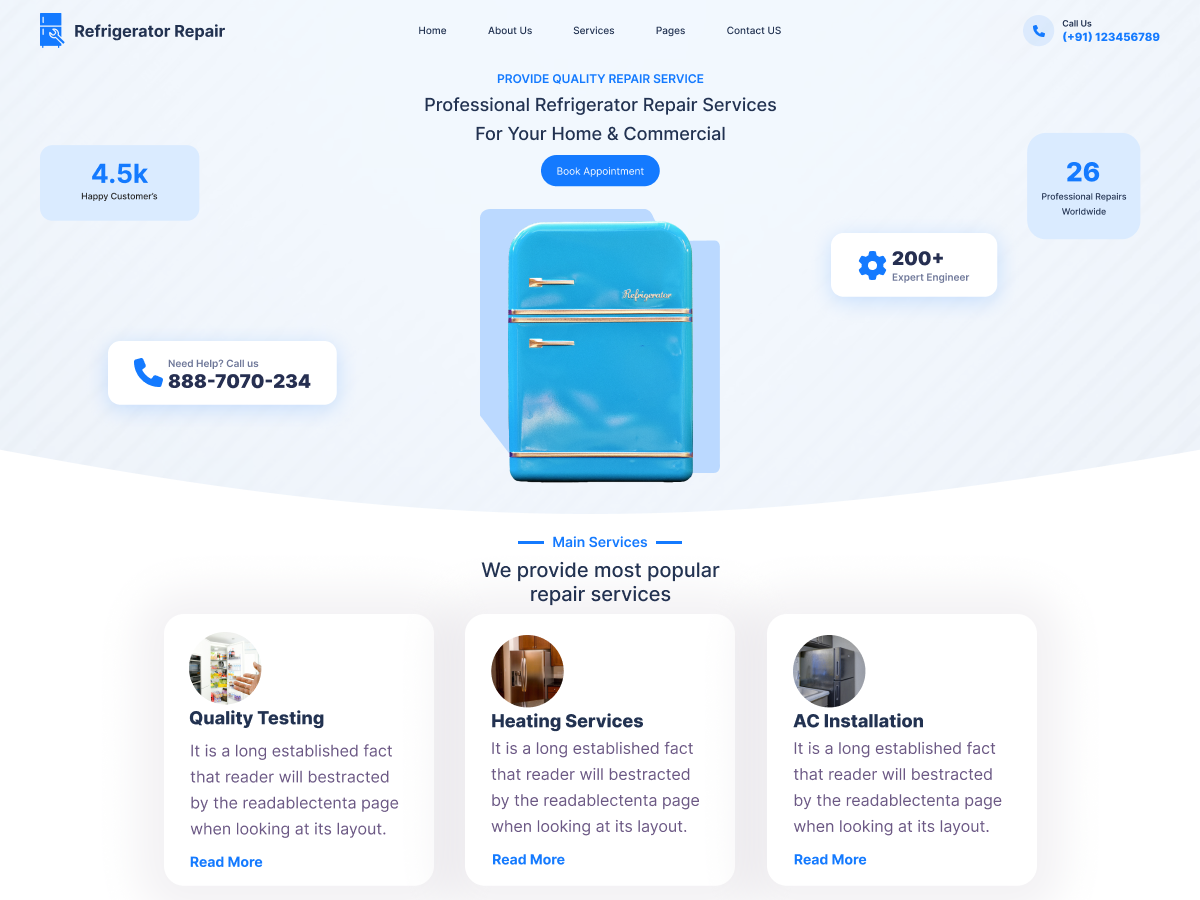 Omega Refrigeration theme screenshot