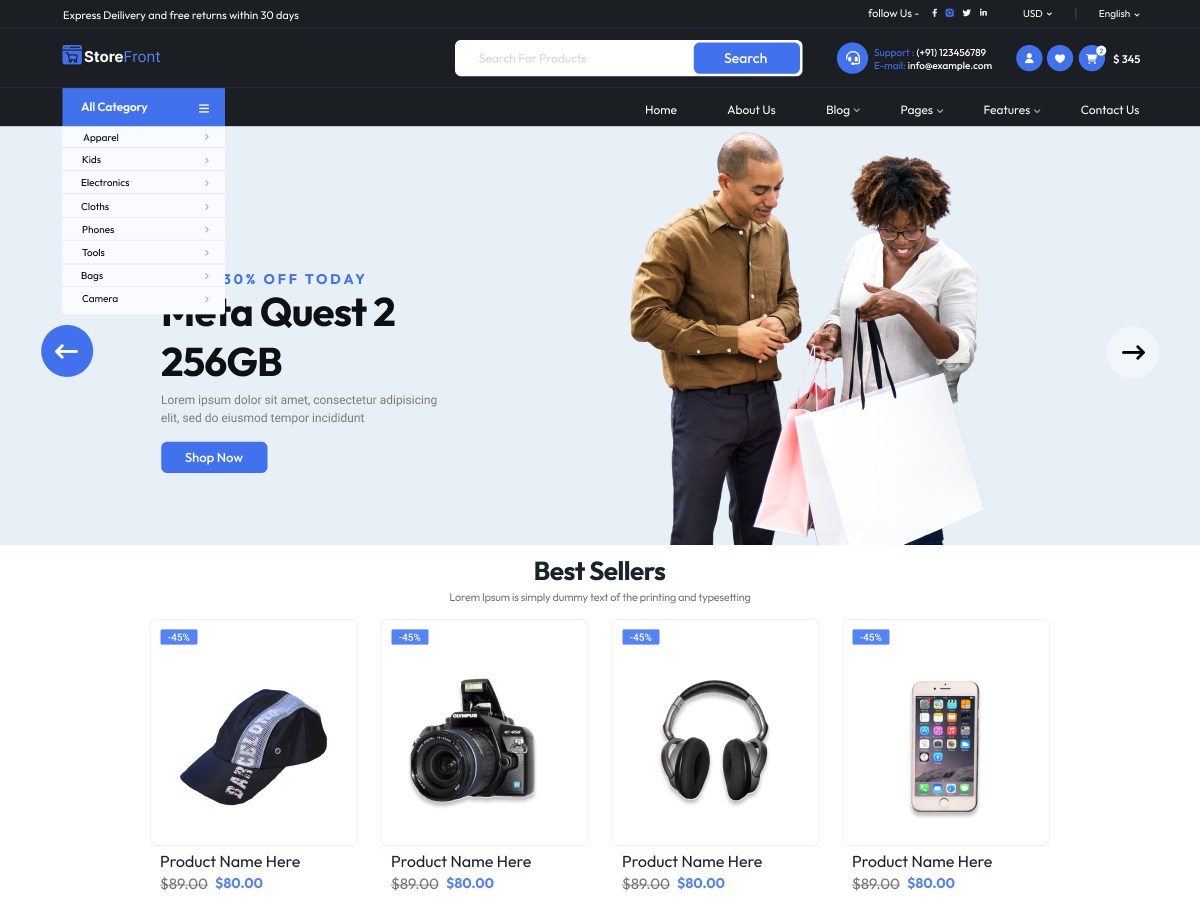 Omega Storefront theme screenshot