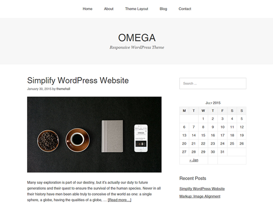 Omega theme screenshot