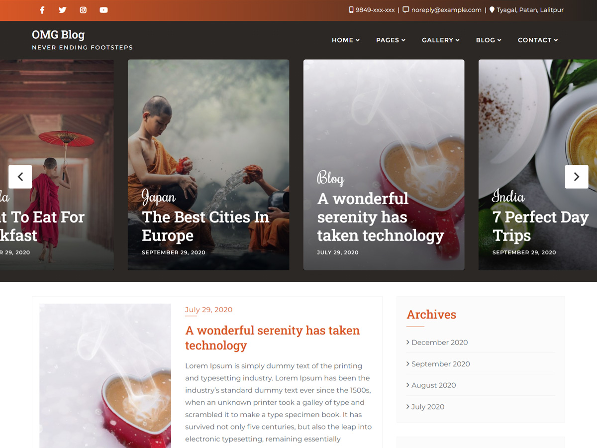 OMG Blog theme screenshot