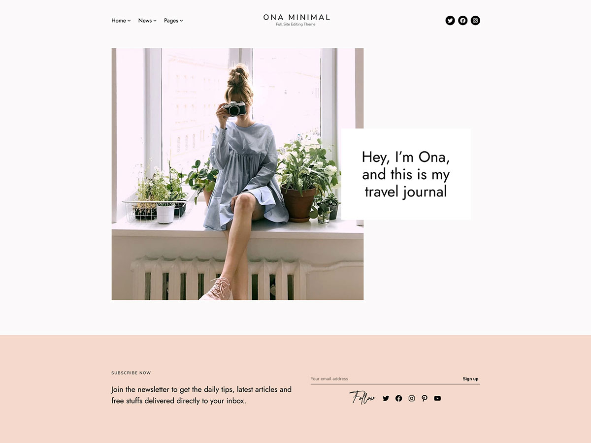 Ona Minimal theme screenshot