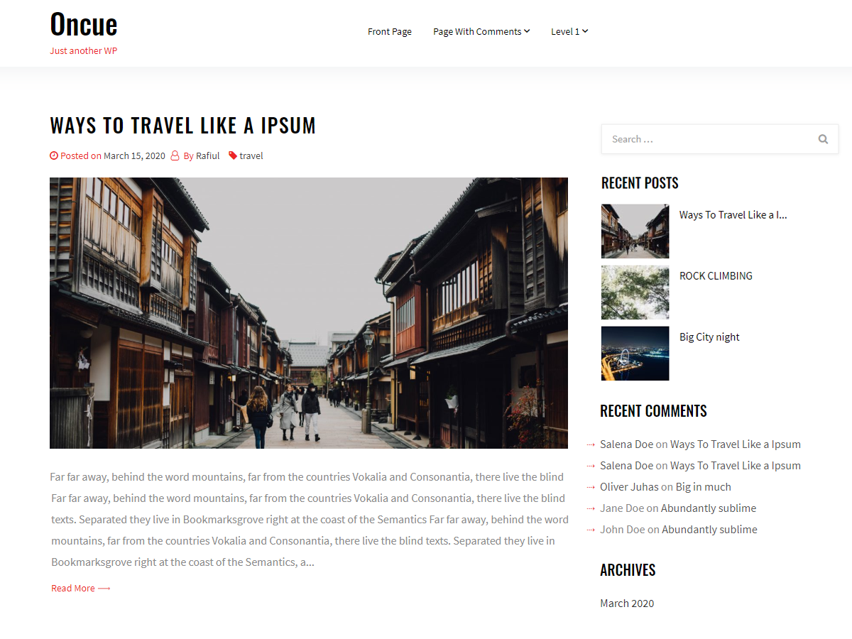 Oncue theme screenshot