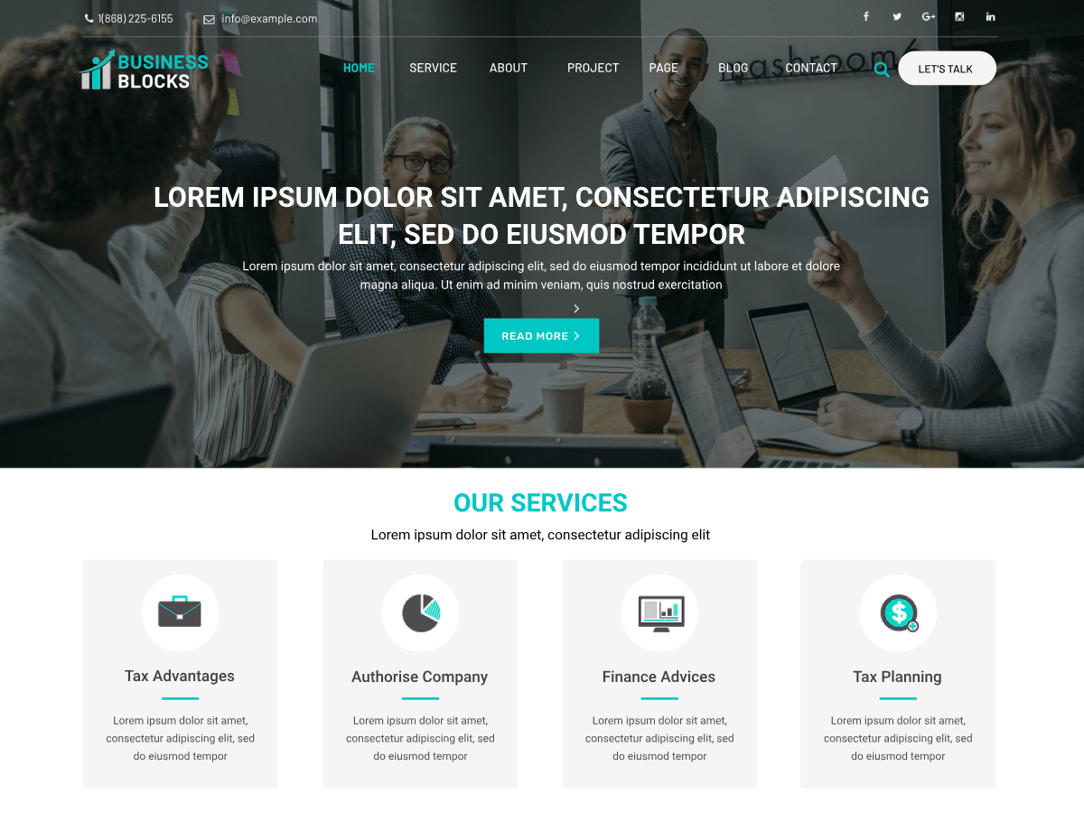 One Business Blocks theme screenshot
