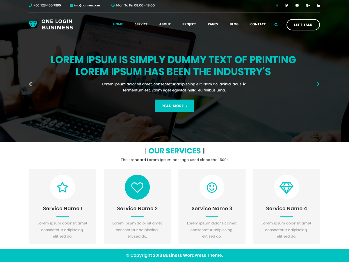 One Login Business theme screenshot