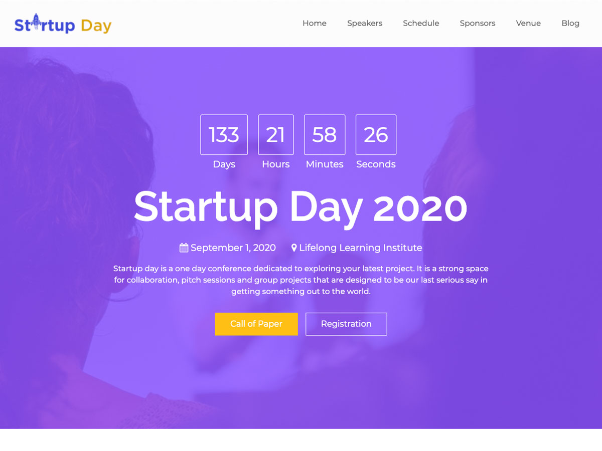 One Page Conference theme screenshot