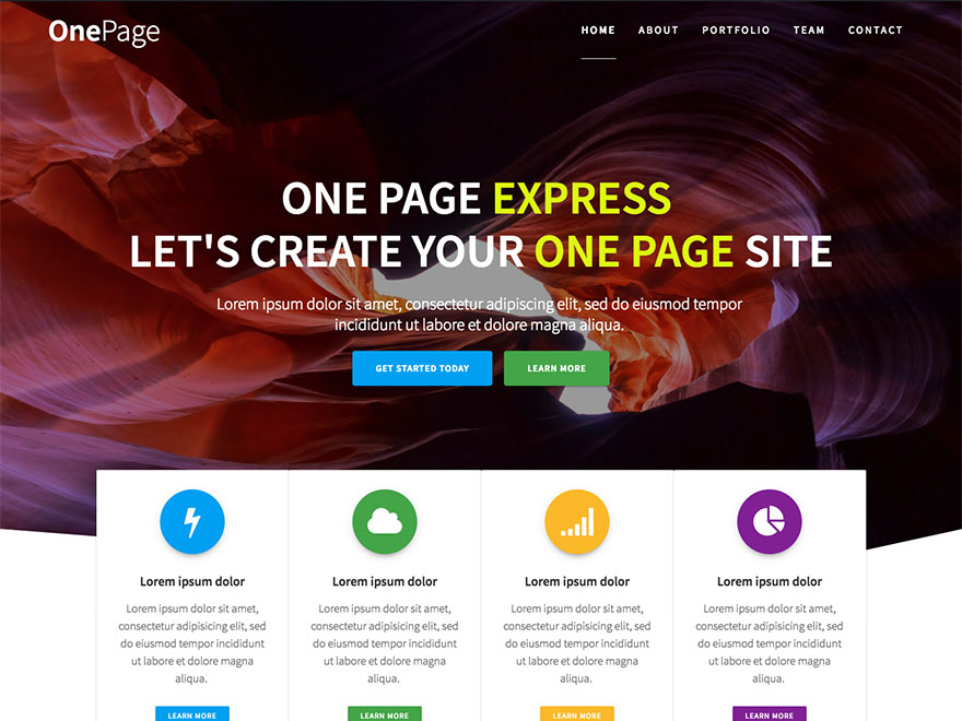 One Page Express theme screenshot