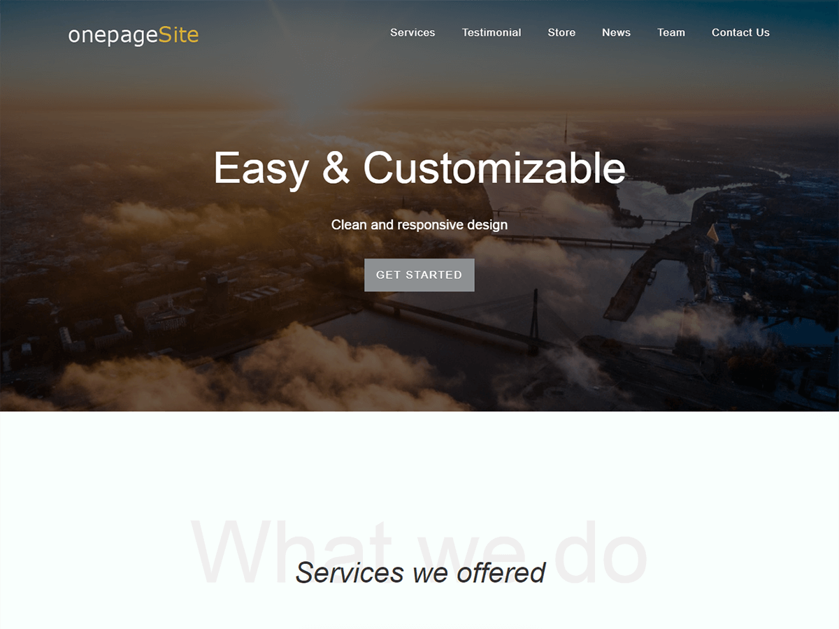 One Page Site theme screenshot