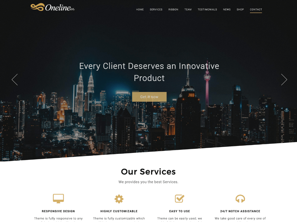 Oneline Lite theme screenshot